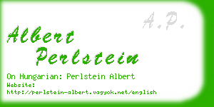 albert perlstein business card